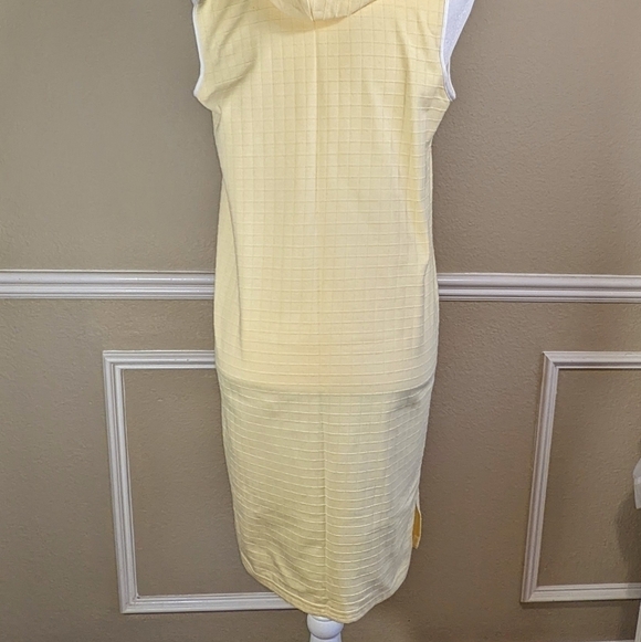 Yellow Cotton Sleeveless Zip Hoodie Robe Erika Taylor - Picture 6 of 9